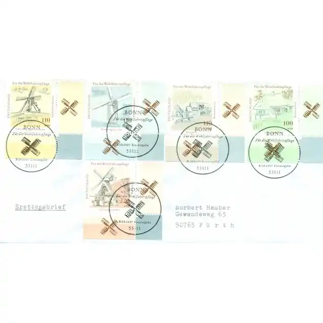 Allemagne  1997 - Y & T n. 1780/84 - Moulins Commande En Gros