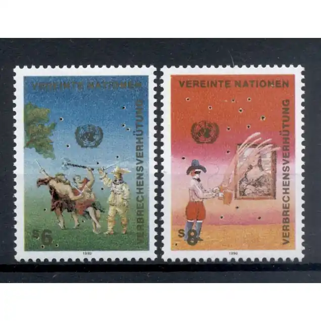 Nations Unies Vienne 1990 - Y & T n. 110/11 -  Prévention du crime (Michel n. 106/07) Vente Directe