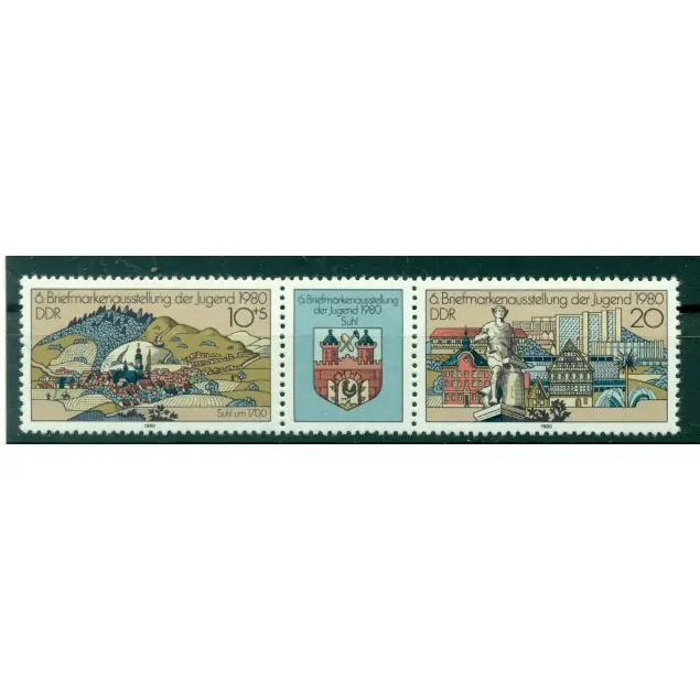Allemagne - RDA 1980 - Y & T n. 2191A - Exposition philatélique de la jeunesse (Michel n. 2532/33) Réduction