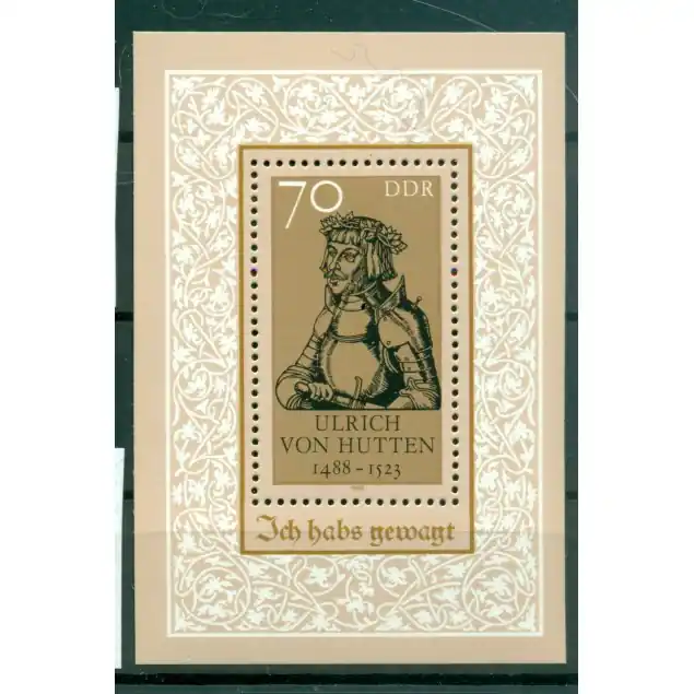 Allemagne - RDA 1988 - Y & T feuillet n. 92 - Ulrich von Hutten (Michel n. 93) Paiement Sécurisé