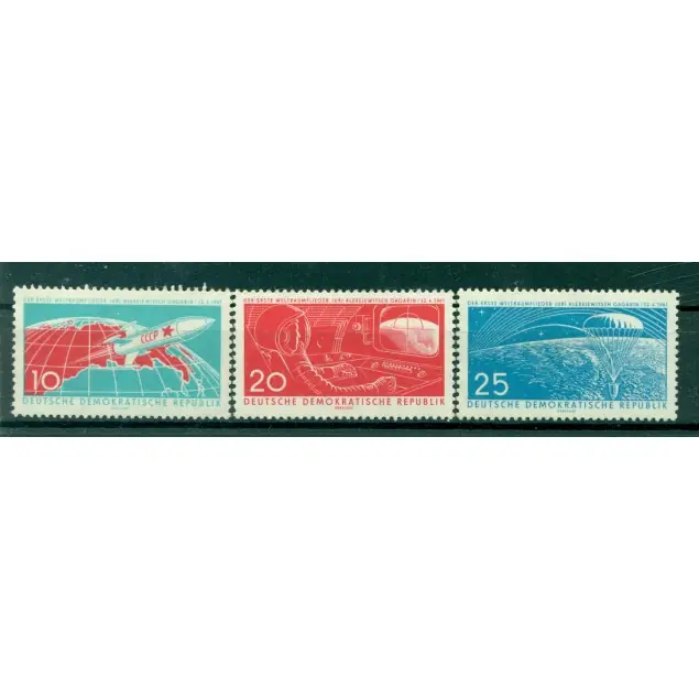 Prix Promo Allemagne - RDA 1961 - Y & T n. 540/42 - Premier cosmonaute soviétique dans l'espace (Michel n. 822/24)
