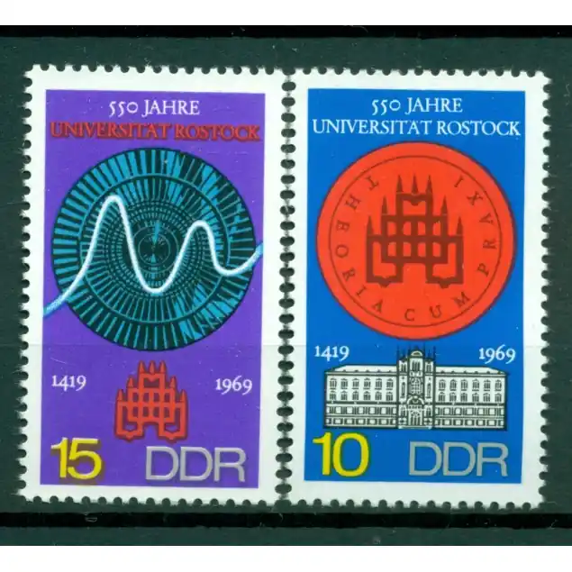 Allemagne - RDA 1969 - Y & T n. 1212/13 - Université de Rostock (Michel n. 1519/20) Offre Du Jour