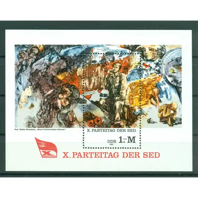 Offre Spéciale Allemagne - RDA 1981 - Y & T feuillet n. 61 - Parti socialiste unifié d'Allemagne (Michel n. 63)