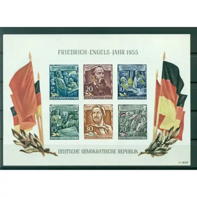 Allemagne - RDA 1955 - Y & T feuillet n. 7 - Friedrich Engels (Michel n. 13) Commande En Gros