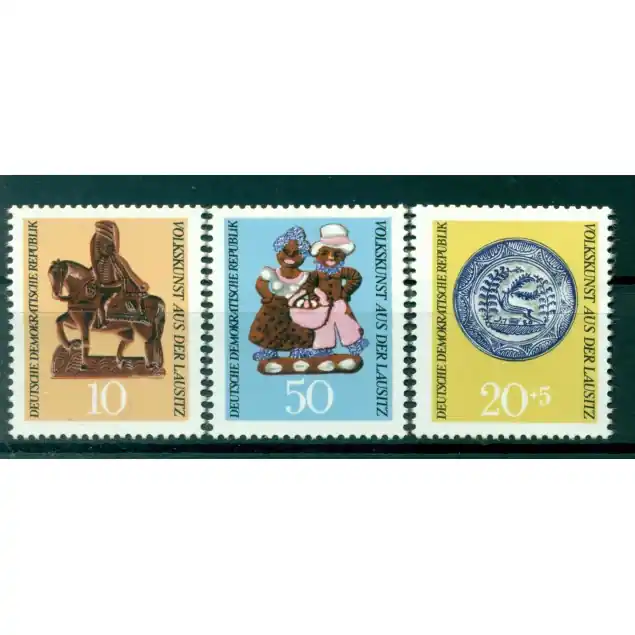 Allemagne - RDA 1969 - Y & T n. 1214/16 - Art populaire national de la Lusace  (Michel n. 1521/23) Exclusif