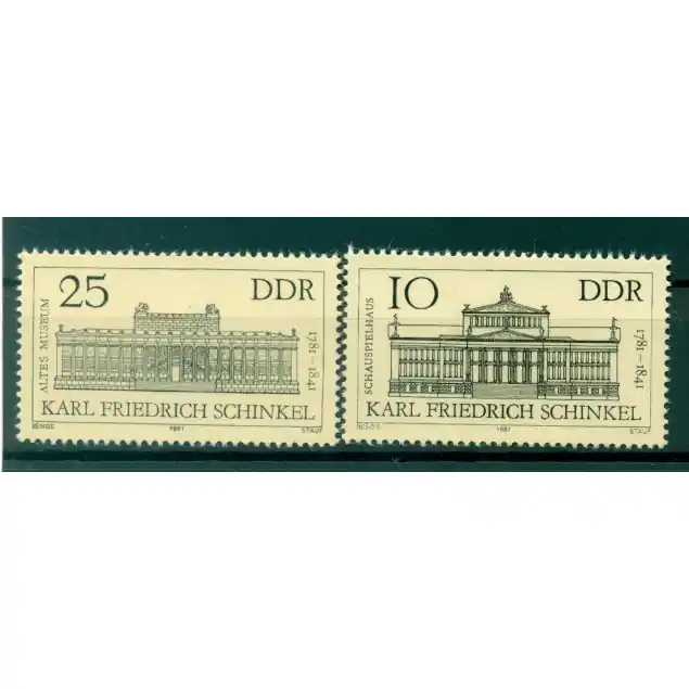 Allemagne - RDA 1981 - Y & T n. 2276/77 - Karl Friedrich Schinkel (Michel n. 2619/20) Prix Cassé