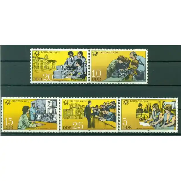 Allemagne - RDA 1981 - Y & T n. 2241/45 - Formation des agents des P.T.T. (Michel n. 2583/87) Prix Promo