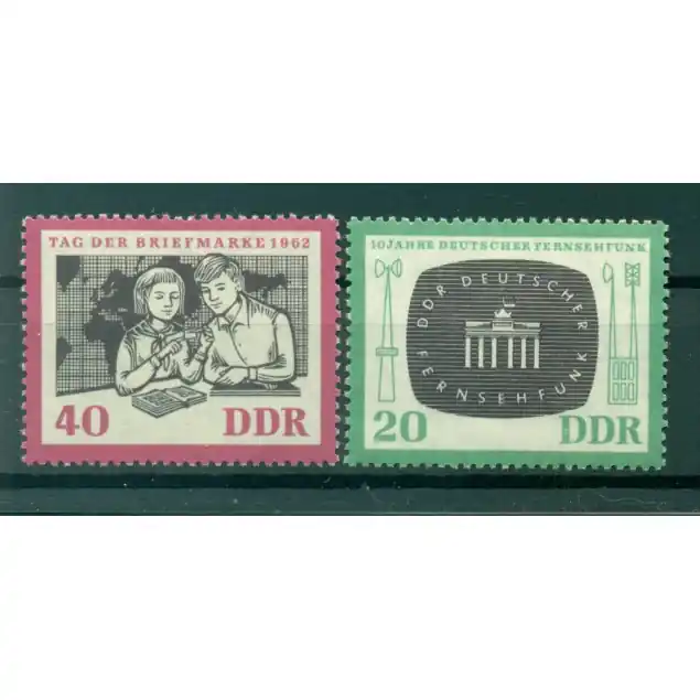 Allemagne - RDA 1962 - Y & T n. 635/36 - Journée du Timbre (Michel n. 923/24) Seulement Aujourd’hui