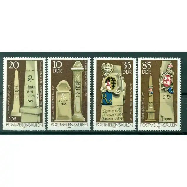 Allemagne - RDA 1984 - Y & T n. 2486/89 - Colonnes de millages postales  (Michel n. 2853/56) Bon Plan