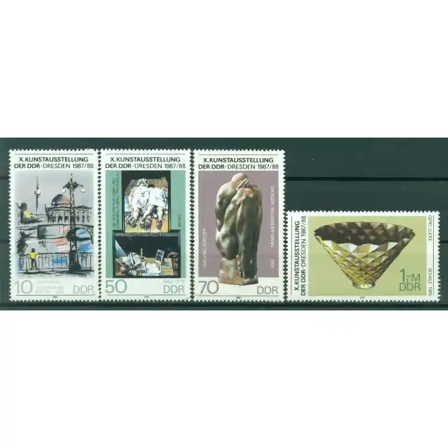 Allemagne - RDA 1987 - Y & T n. 2740/43 - Exposition d'art contemporain  (Michel n. 3124/27) Prix Promo
