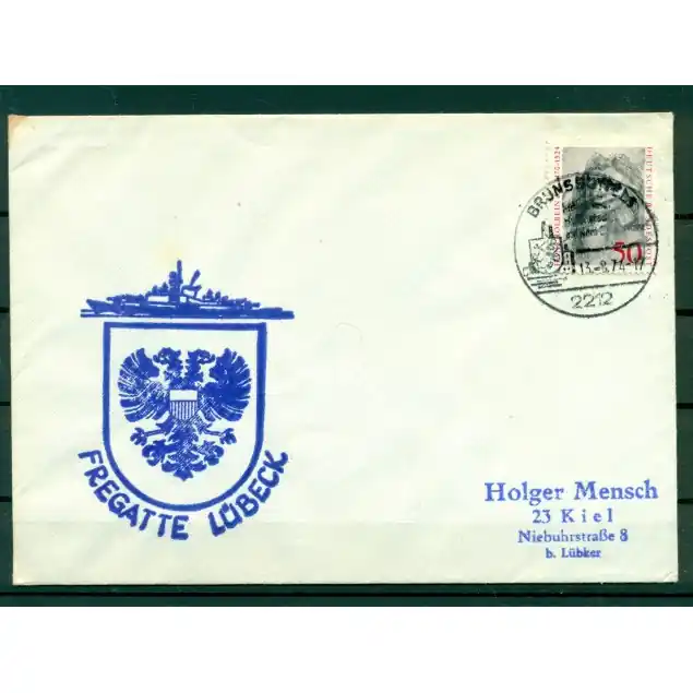Allemagne 1974 - Enveloppe frégate Lübeck Prix Choc