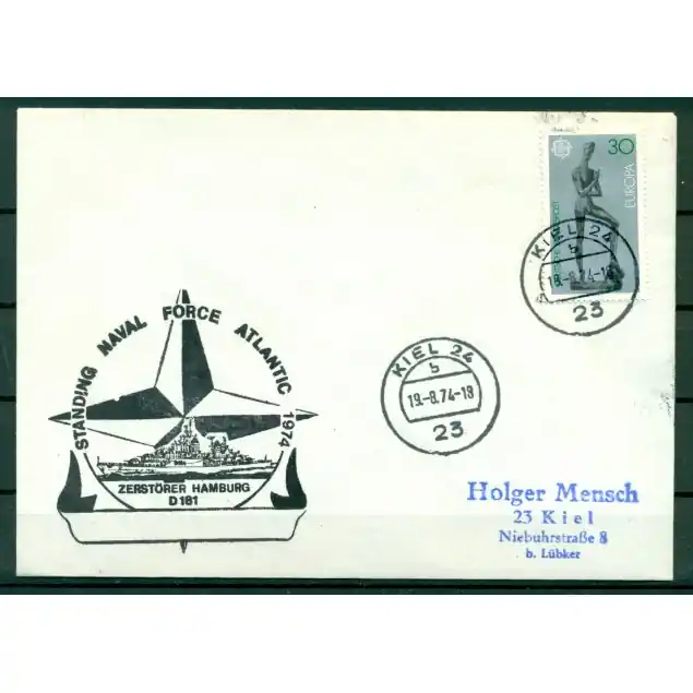 Allemagne 1974 - Enveloppe destroyer Hamburg Super Prix