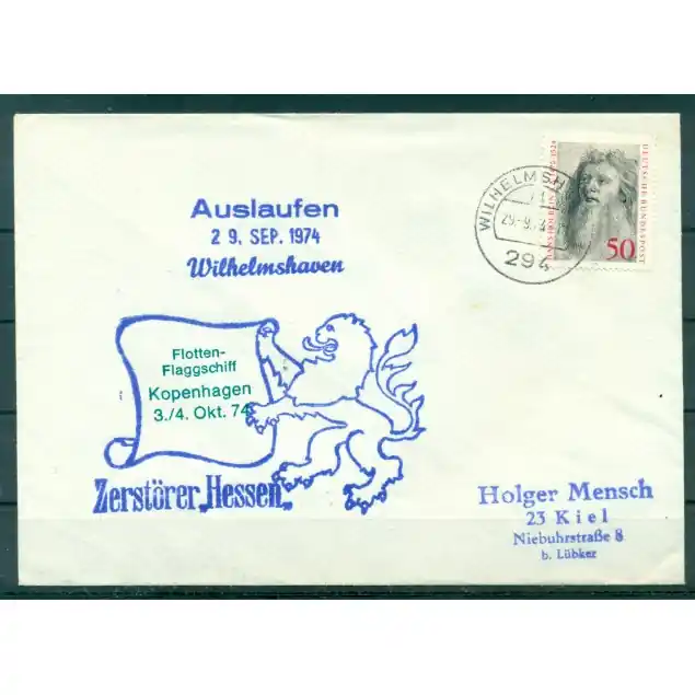 Allemagne 1974 - Enveloppes destroyer Hessen Petit Prix