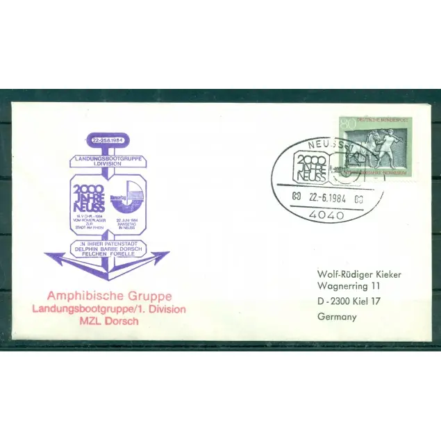 Allemagne 1984 - Enveloppe LCU (barge) MZL Dorsch Commande En Gros