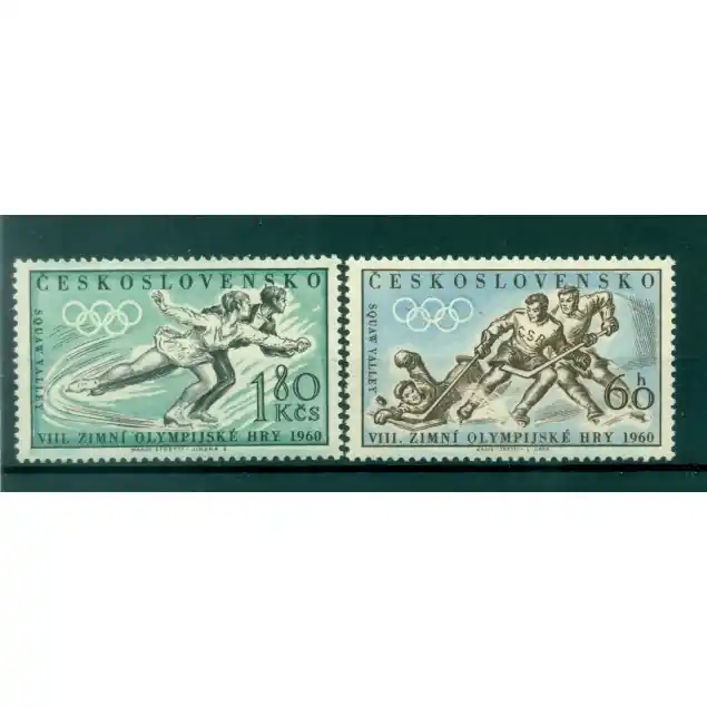 Populaire Tchécoslovaquie 1960 - Y & T n. 1066/67 - Jeux olympiques d'hiver  (Michel n. 1183/84)