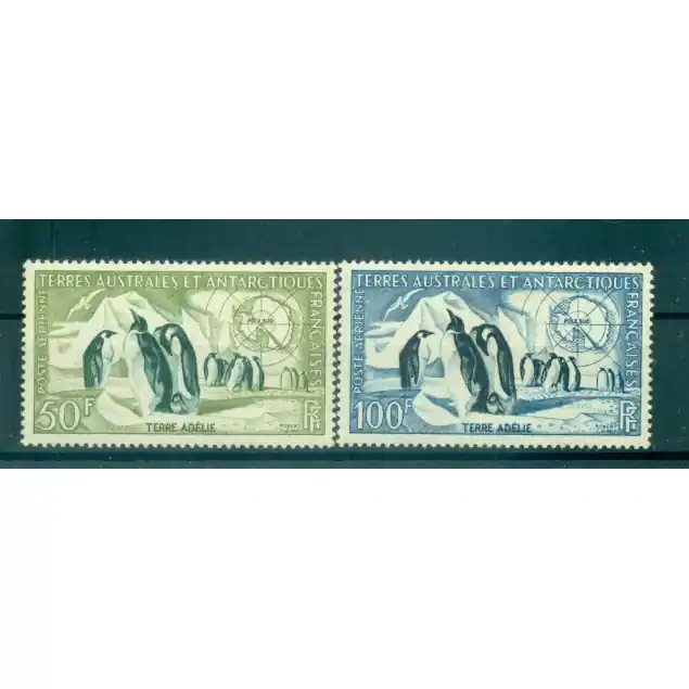 Top Qualité T.A.A.F. 1956 - Y & T  n. 2/3 poste aérienne - Faune (Michel n. 8/9)