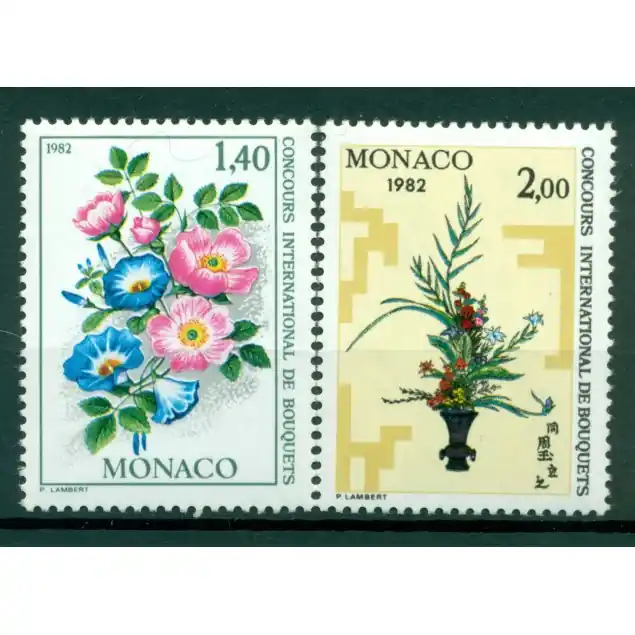 Garantie Incluse Monaco 1981 - Y & T  n. 1295/96 - Concours international de bouquets