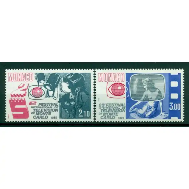 Authentique Monaco 1984 - Y & T  n. 1446/47 - Festival international de télévision