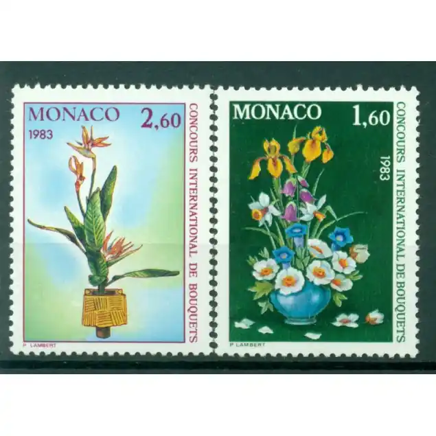 Authentique Monaco 1982 - Y & T  n. 1349/50 - Concours international de bouquets