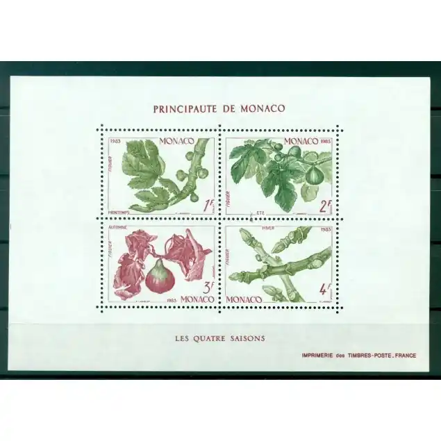 Usine Directe Monaco 1983 - Y & T feuillet n. 26 - Les quatre saisons du figuier