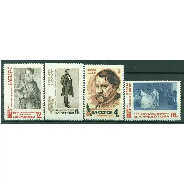 URSS 1965 - Y & T n. 2972/75 - Peintres célèbres (Michel n. 3082/83-3166/67) Gros Lot