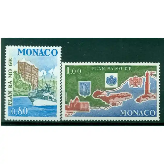 Marque Monaco 1978 - Y & T n. 1134/35 - Plan RA.MO.GE.