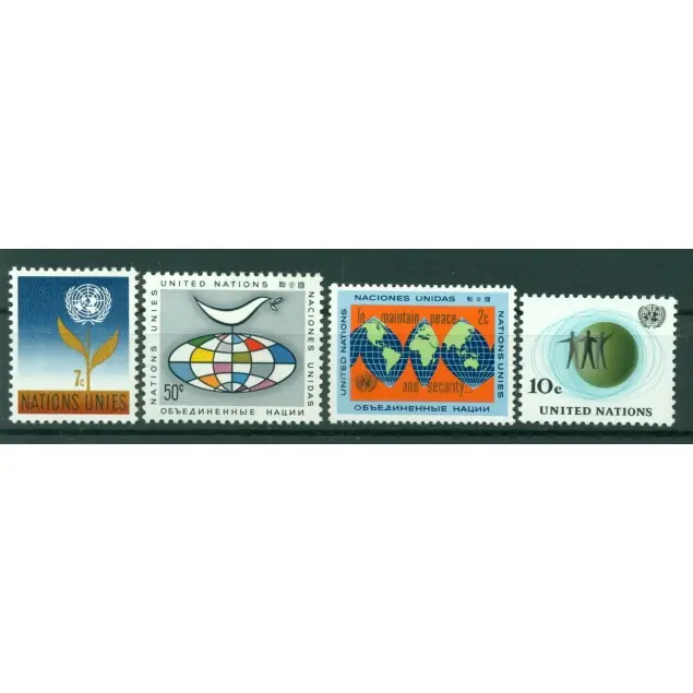 Authentique Nations Unies New York 1964 - Y & T n. 121/24 - Série courante (Michel n. 99-102/103-106)