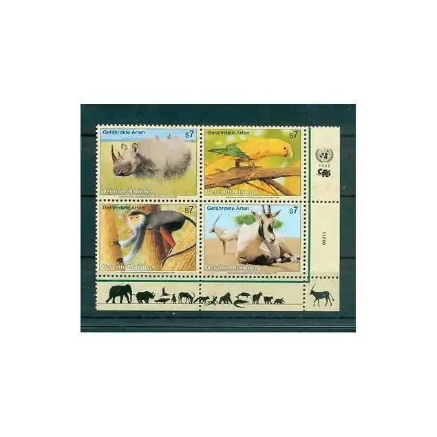 Nations Unies Vienne 1995 - Y & T n. 200/03 -  Espèces menacées d'extinction (III) (Michel n. 180/83) Meilleur Choix