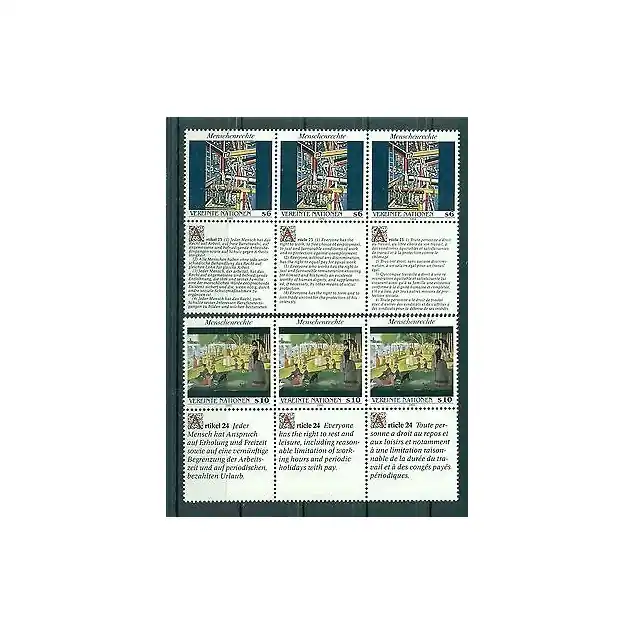 Petit Prix Nations Unies Vienne 1992 - Y & T n. 151/56 - Droits de l'Homme (IV) (Michel n. 139/40)