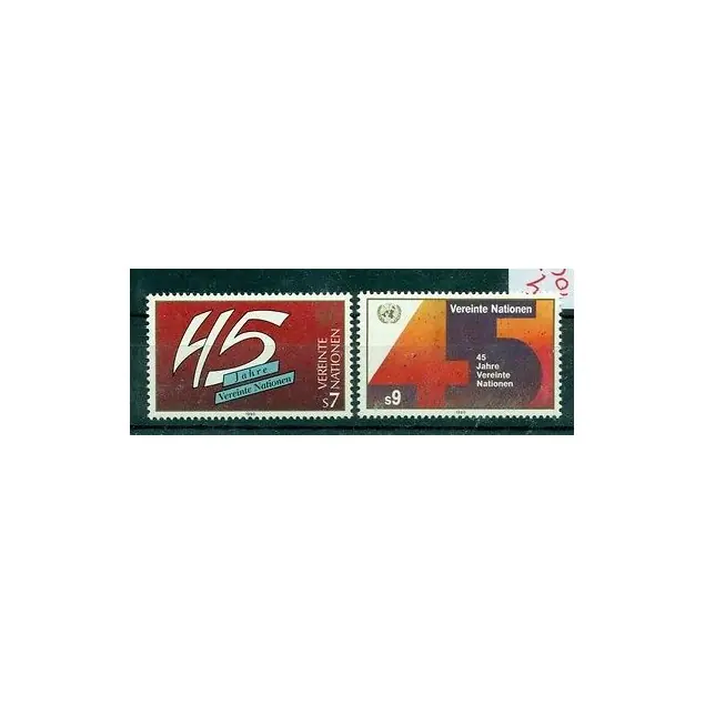Nations Unies Vienne 1990 - Y & T n.108/09 - 45e anniversaire de l'Organisation des Nations Unies (Michel n. 104/05) Promotion Saisonnière