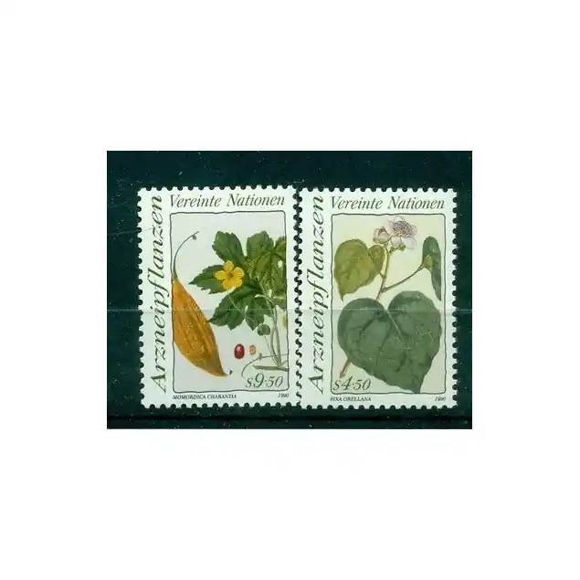 Nations Unies Vienne 1990 - Y & T n.106/07 -  Plantes Médicinales (Michel n. 102/03) Quantité Limitée