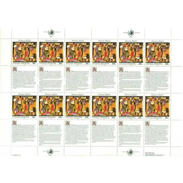 Nations Unies New York 1993 - Y & T n.635/40 -  Droits de l'Homme (V) (Michel n. 651/52) Vente Directe