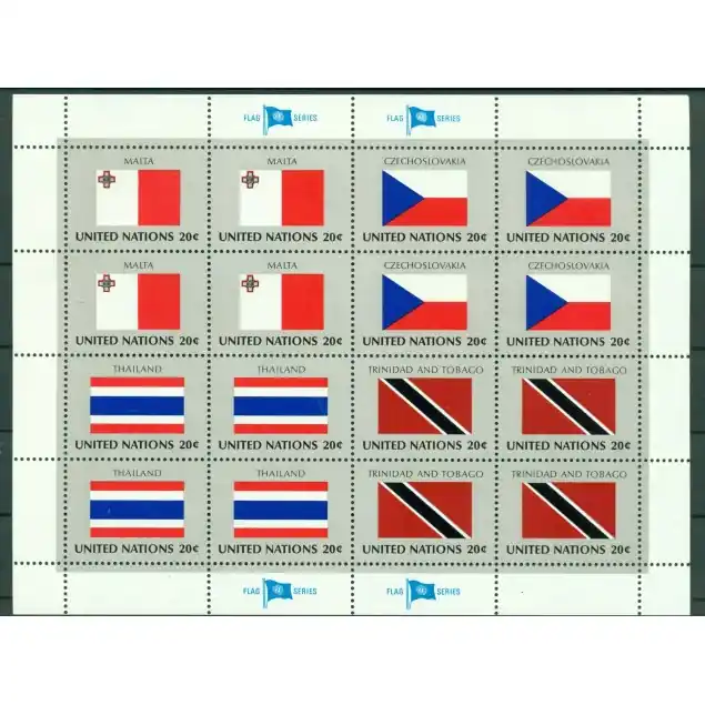 Paiement Sécurisé Nations Unies New York 1981 - Y & T n. 341/56 -  Drapeaux des Etats Membres (Michel n. 373/88)