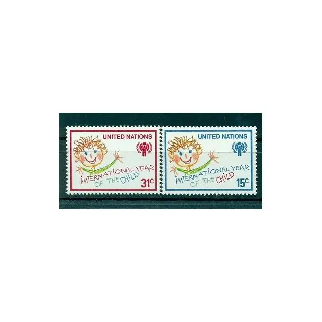 Nations Unies New York 1979 - Y & T n. 302/03 - Année internationale de l'Enfant (Michel n. 334/35) Bon Plan