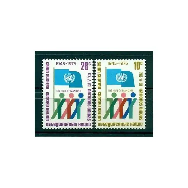 Vente Flash Nations Unies New York 1975 - Y & T n. 253/54 - Organisation des Nations Unies (Michel n. 283/84 A)
