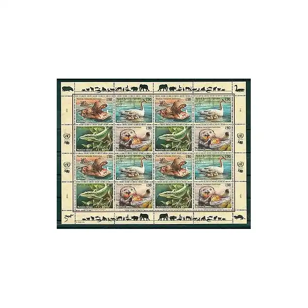 Nations Unies Genève 2000 - Y & T n. 401/04 -  Espèces menacées d'extinction (VIII) (Michel n. 385/88) Expédié Aujourd’hui