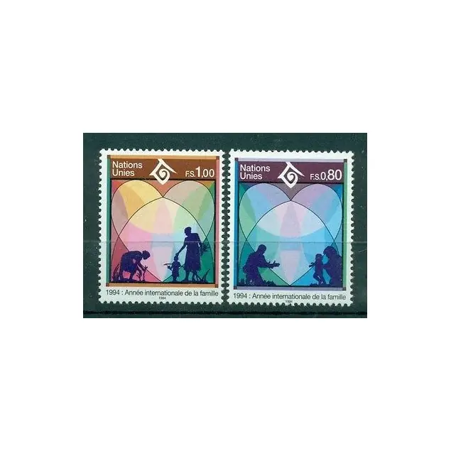 Nations Unies Genève 1994 - Y & T n. 263/64 - Année Internationale de la Famille (Michel n. 243/44) Prix Cassé