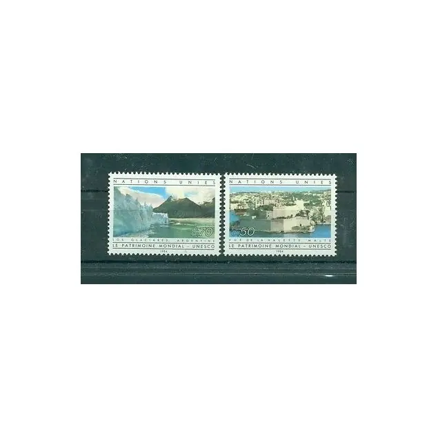 Vente Flash Nations Unies Genève 1984 - Y & T n. 122/123 -  Le Patrimoine Mondial - UNESCO (Michel n. 122/23)