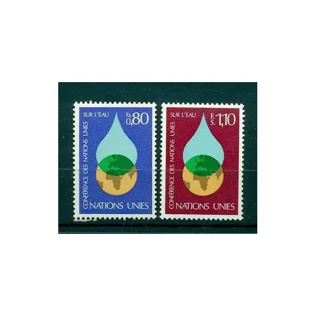 Produit De Marque Nations Unies Genève 1977 - Y & T n. 64/65 - Conférence sur l'eau (Michel n. 64/65)