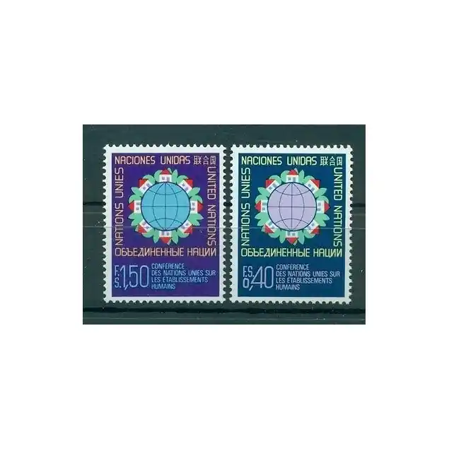 Promotion Saisonnière Nations Unies Genève 1976 - Y & T n. 58/59 -  Conférence sur l'habitat (Michel n. 58/59)