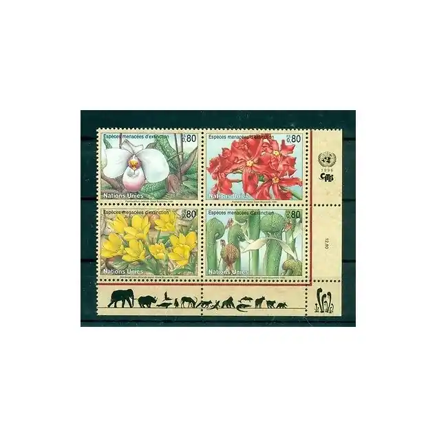 Nations Unies Genève 1996 - Y & T n. 308/11 -  Espèces menacées d'extinction (IV) (Michel n. 288/91) Gros Lot