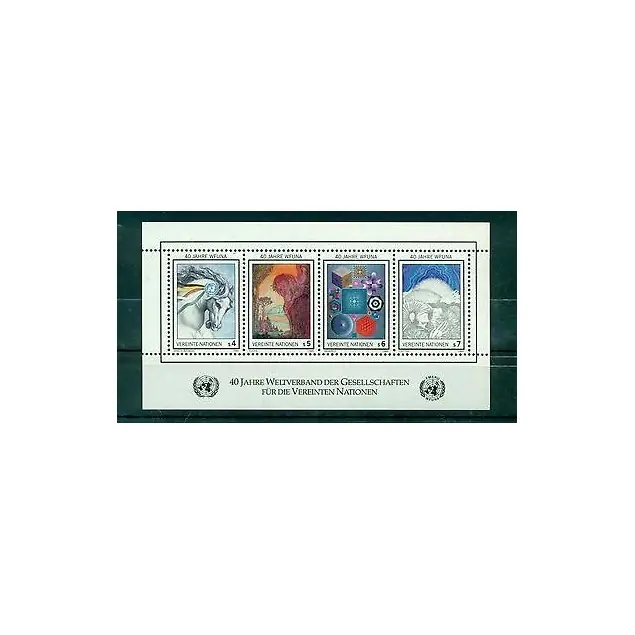Nations Unies  Vienne 1986 - Y & T n. 64/67 - feuillet n.3  -  F.M.A.N.U. Prix Choc