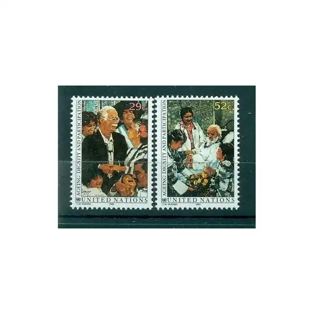 Offre Exclusive Nations Unies  New York 1993 - Y & T n. 626/27  -  Veillir actif et respecté (Michel n. 642/43)