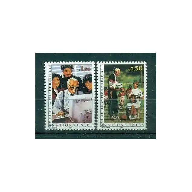 Nations Unies  Genève 1993 - Y & T n. 241/42  -  Veillir active et respecté (Michel n. 225/26) Vente Directe