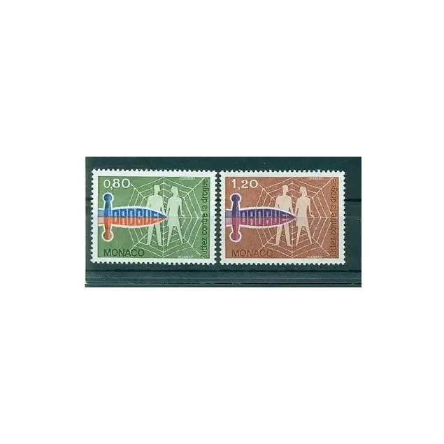 Monaco 1976 - Y & T  n. 1074/75 - Lutte contre la drogue Fait Main