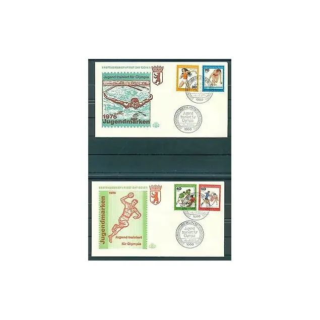 Haute Qualité Berlin Ouest  1976 - Y & T n.481/84 - La formation des jeunes pour les jeux olympiques