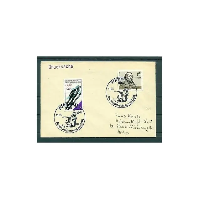 Nouvel Arrivage RDA 1989 - Enveloppe "la recherche en Antarctique de la RDA"