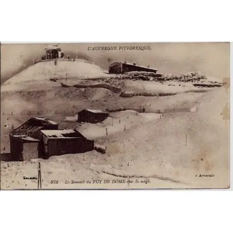 En Vogue Carte postale 63 - Puy de Dome - Le sommet du Puy de Dome sous la neige - Voyage - Dos divis
