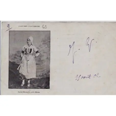 Commander Maintenant Carte postale 63 - Saint-Bonnet - Pres Riom - Costumes d'Auvergne - Voyage - Dos non divise