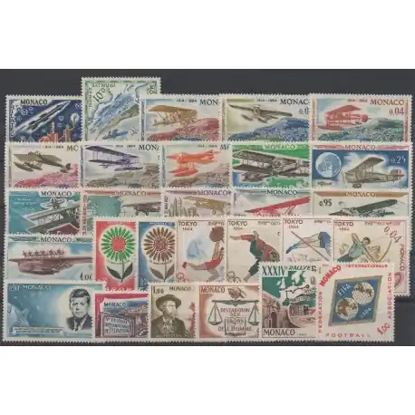 Monaco - année complète - 1964 - No 636/663 Fait Main
